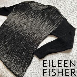 Eileen Fisher Two Tone Wool/Linen Blend Sweater. Size Large Petite